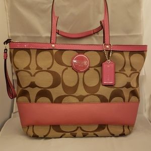 Coach Signature Stripe Tote